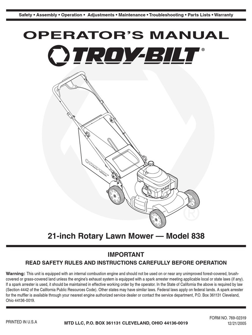 Troy-Bilt 838 Operator's manual