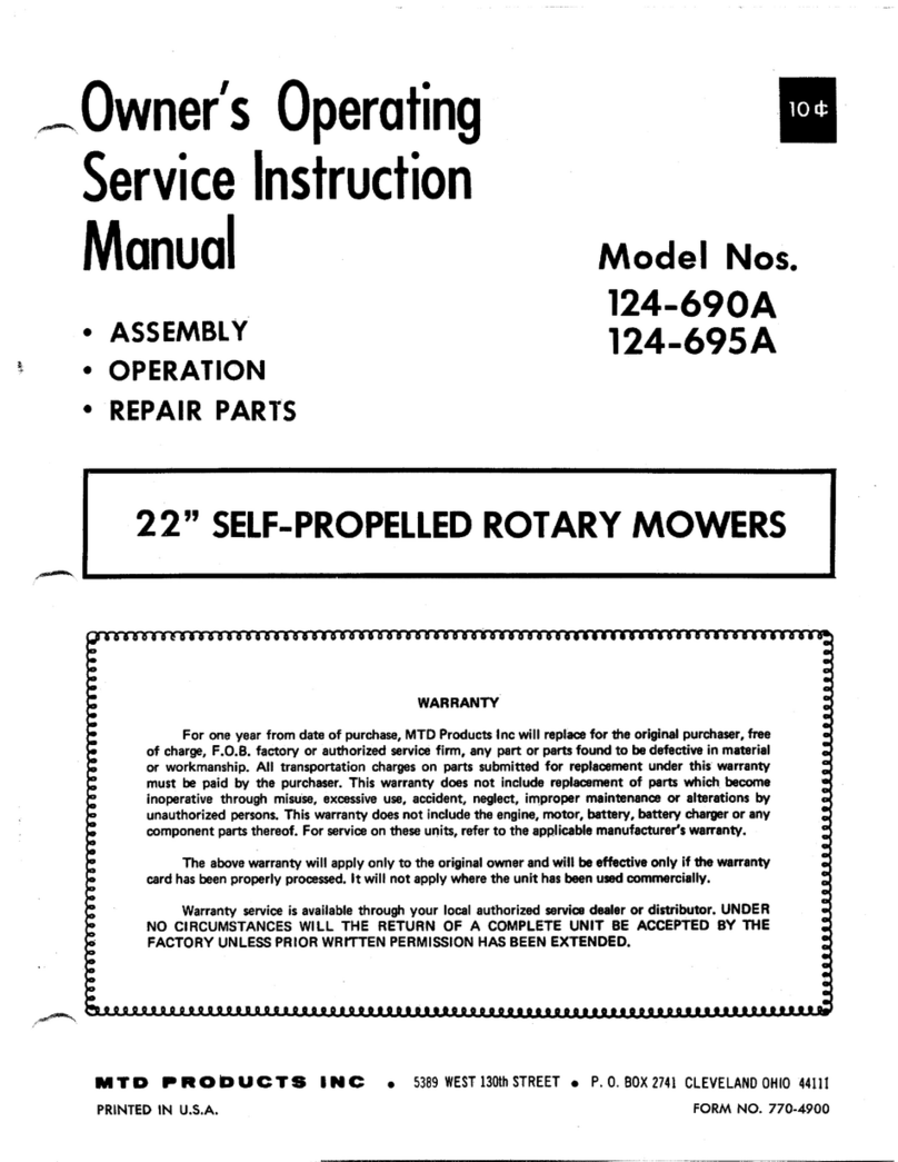 MTD 124-690A Owner's operating service instruction manual