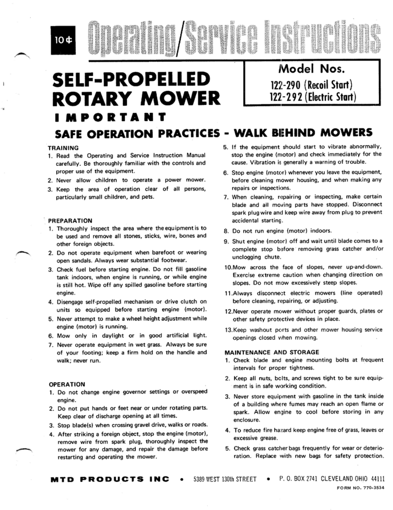 MTD 122-290 Operating/service instructions