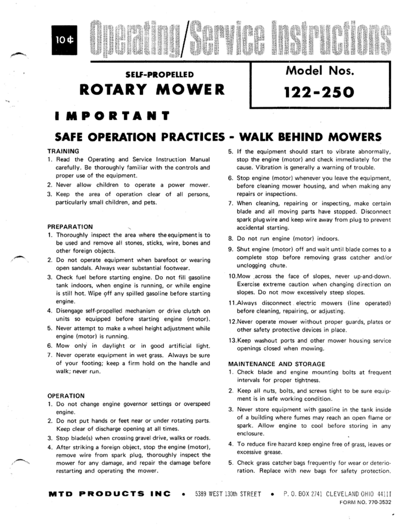 MTD 122-250 User manual