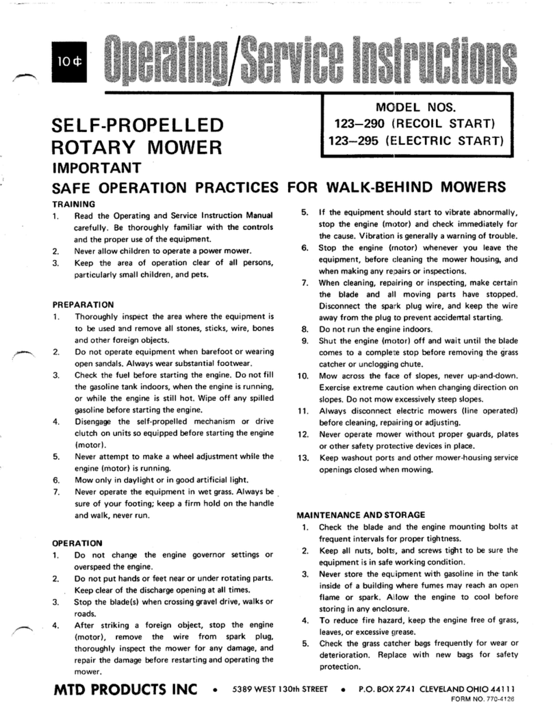 MTD 123-290 User manual