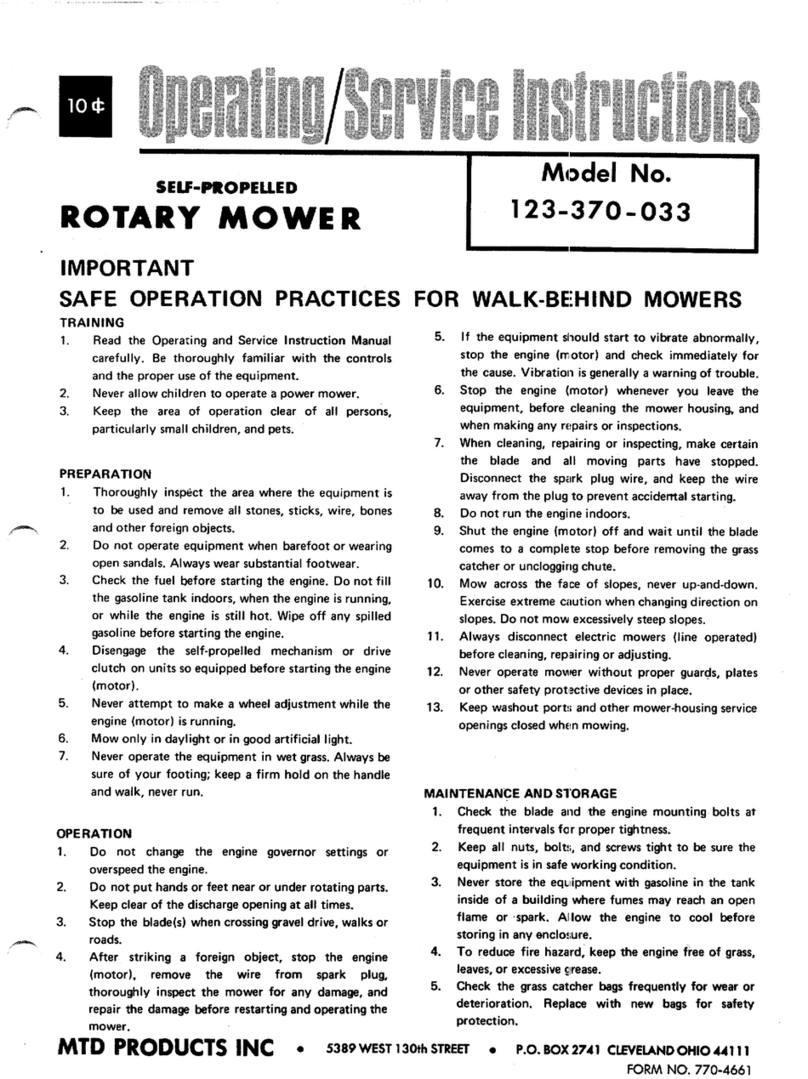 MTD 123-370-033 Operating/service instructions