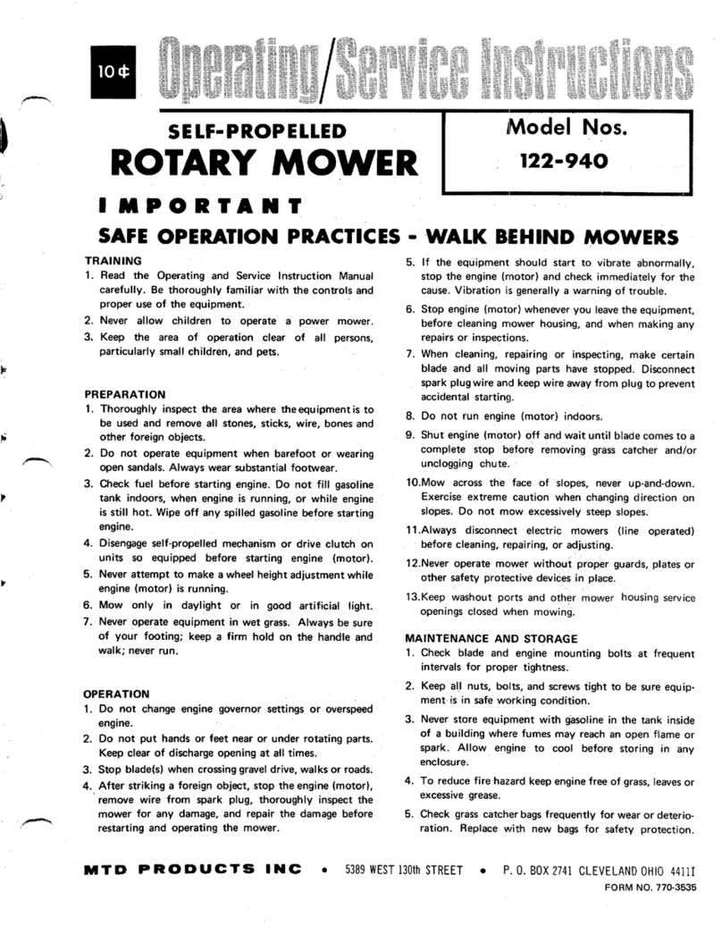 MTD 1222-940 Operating/service instructions