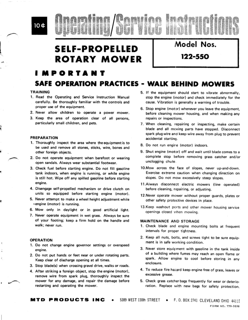 MTD 122-550 Operating/service instructions