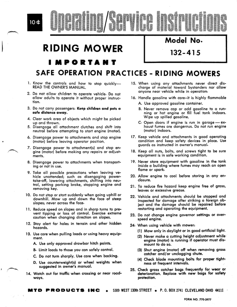 MTD 132-415 Installation and operating instructions