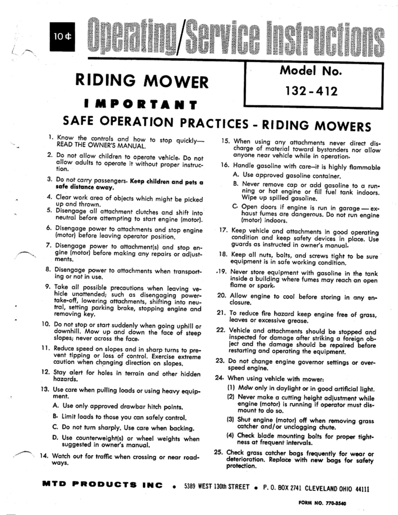 MTD 132-412 Operating/service instructions MTD 132-412 Operating/service instructions