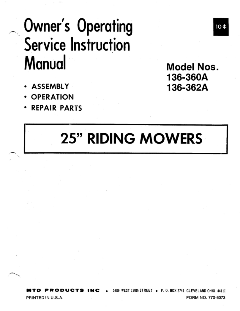 MTD 136-360A Owner's operating service instruction manual MTD 136-360A Owner's operating service instruction manual
