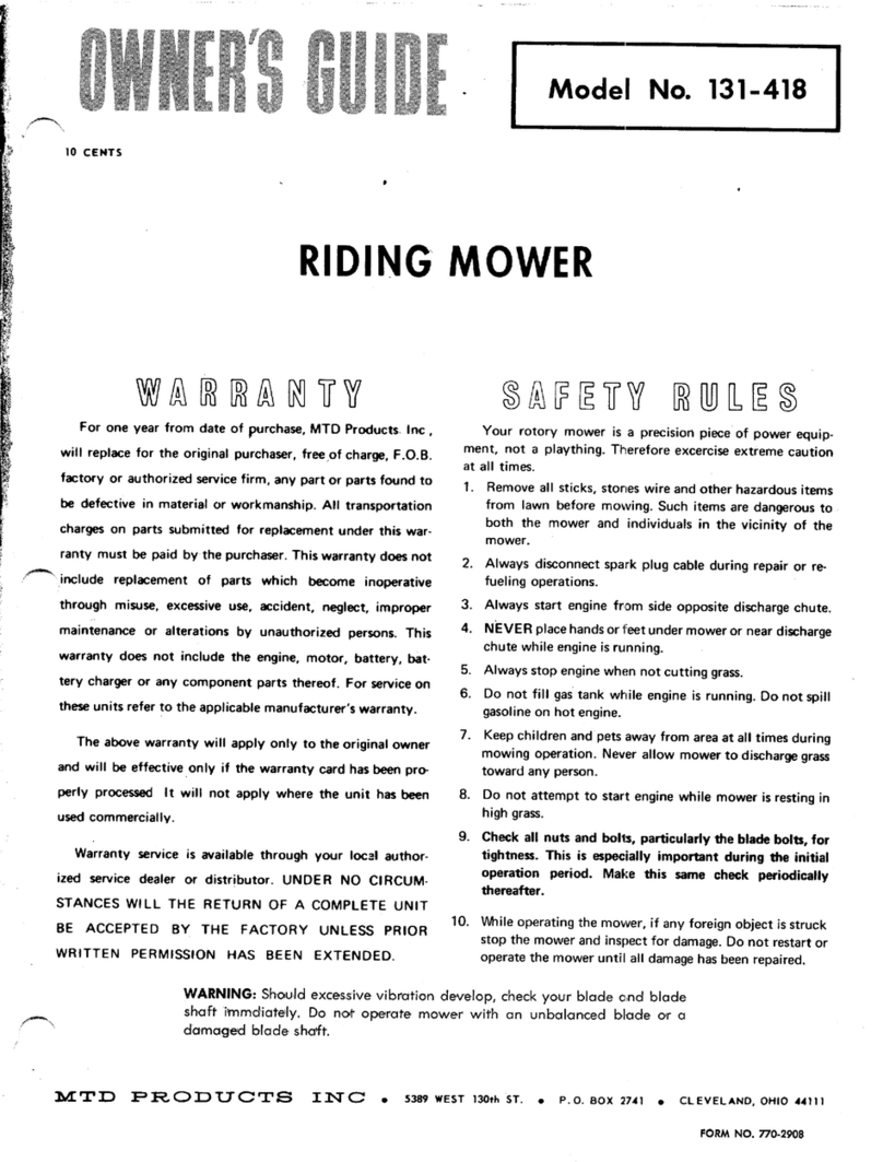 MTD 131-418 User manual MTD 131-418 User manual