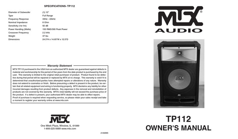 MTX TP112 owner's manual