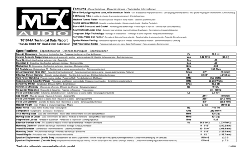 MTX MTX Thunder 6000 T61044A User manual