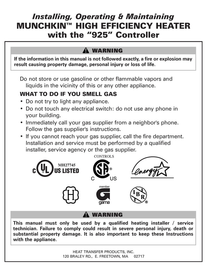 Munchkin HIGH EFFICIENCY HEATER with the "925"... operating instructions Munchkin HIGH EFFICIENCY HEATER with the "925"... operating instructions