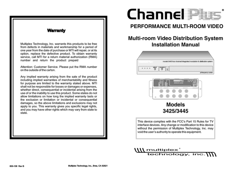 Multiplex CHANNEL PLUS 3425 installation manual
