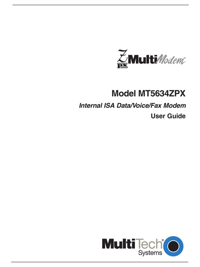 Multitech MultiModem MT5634ZPX User manual Multitech MultiModem MT5634ZPX User manual