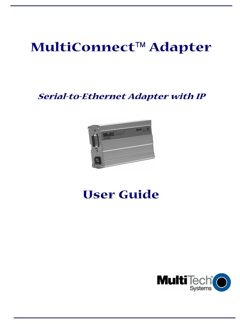 Multitech MultiConnect Adapter Serial-to-Ethernet Adapter with... user guide Multitech MultiConnect Adapter Serial-to-Ethernet Adapter with... user guide