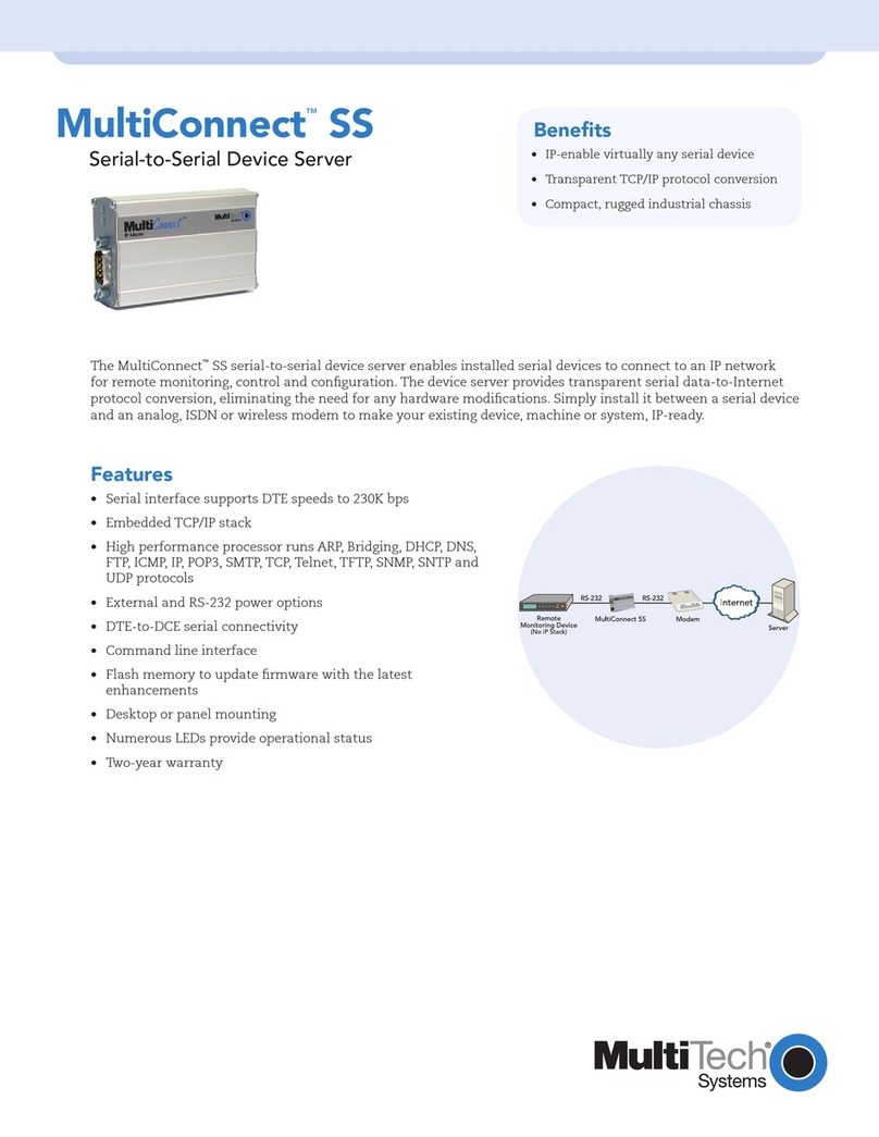 Multitech MultiConnect SS MTS2SA-T Specification sheet Multitech MultiConnect SS MTS2SA-T Specification sheet