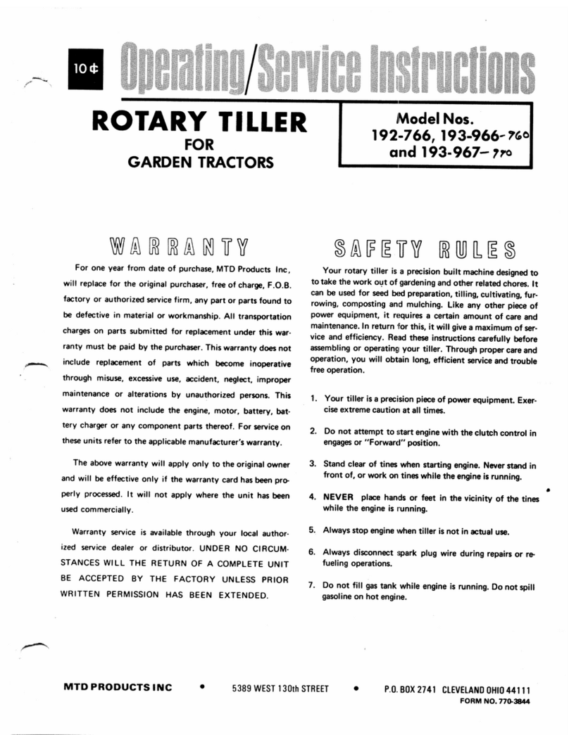 MTD 192-766 User manual
