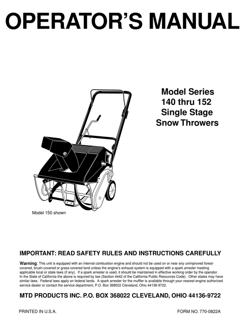 MTD 140 Series Operator's manual
