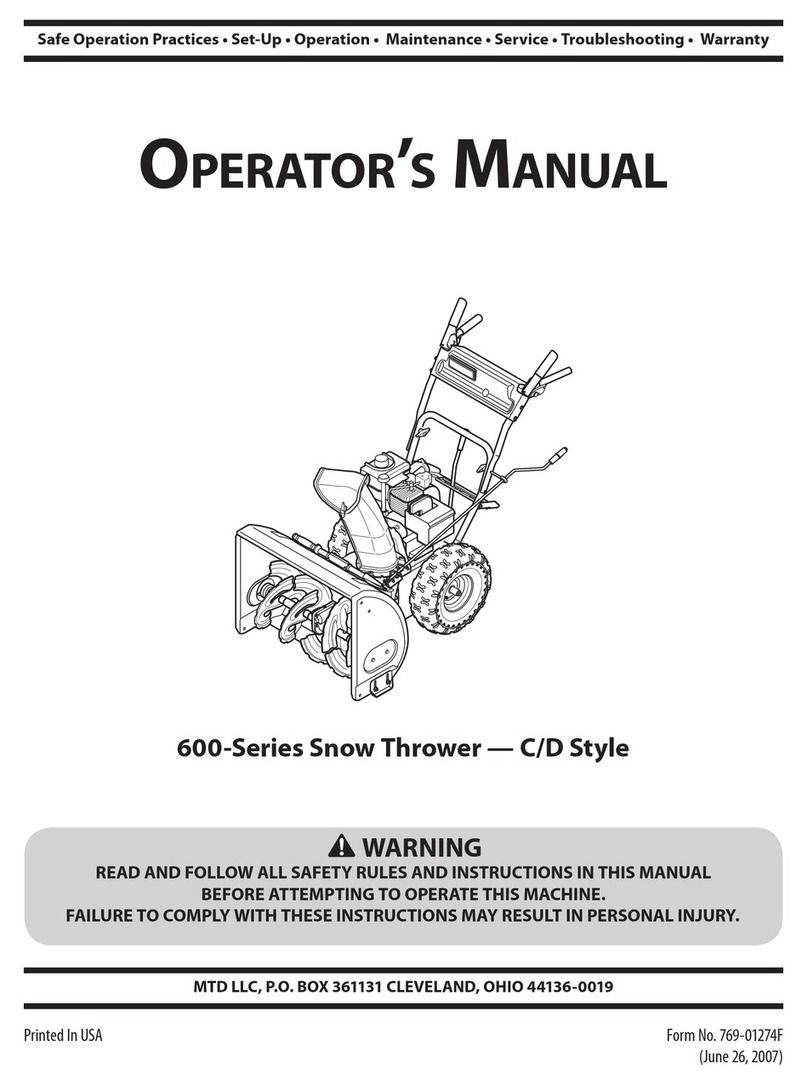 MTD H Style 600 Series Operator's manual