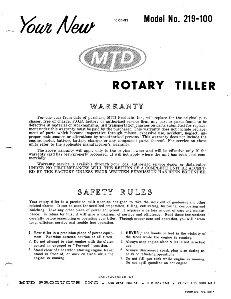 MTD 219-100 User manual