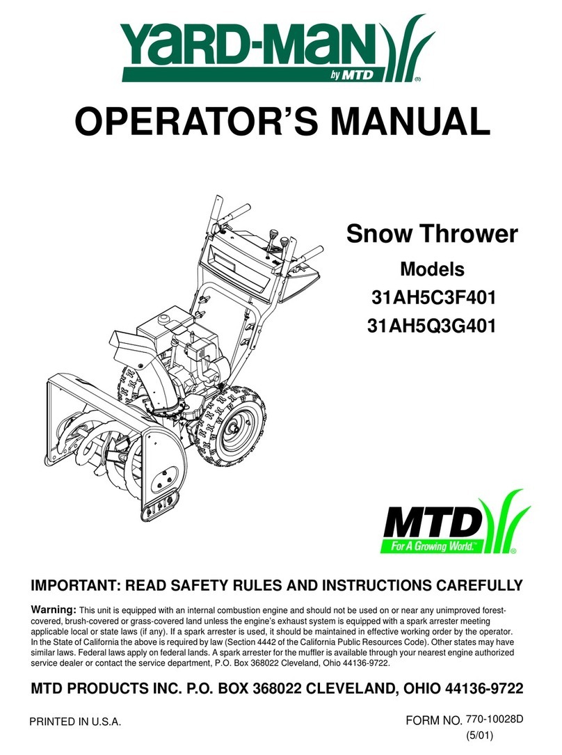 Yard-Man 31AH5C3F401 Operator's manual