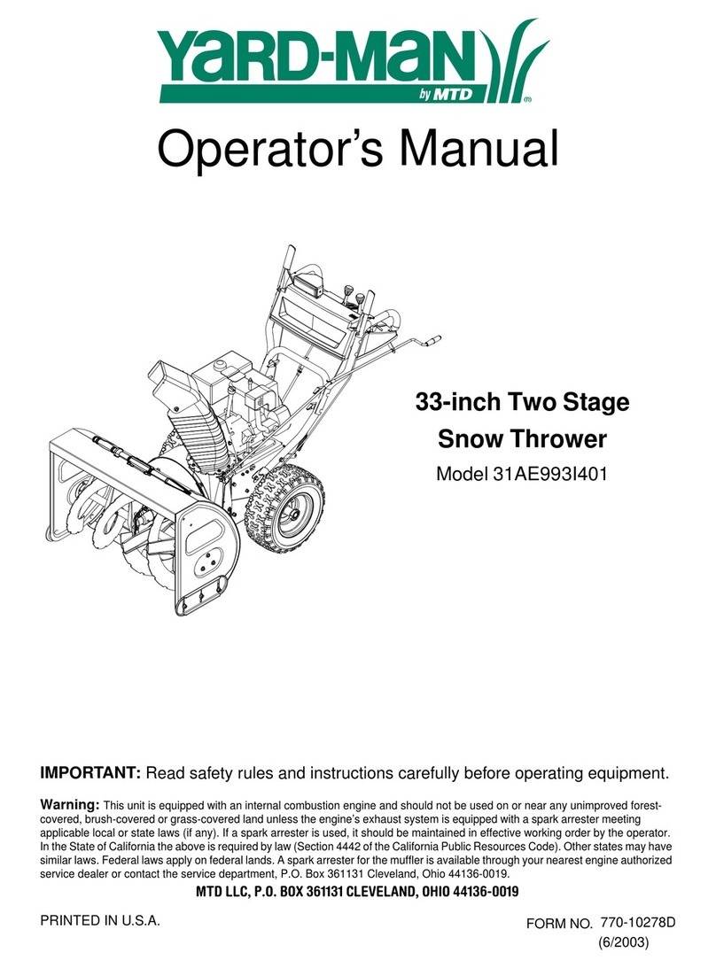 Yard-Man 31AE993I401 User manual