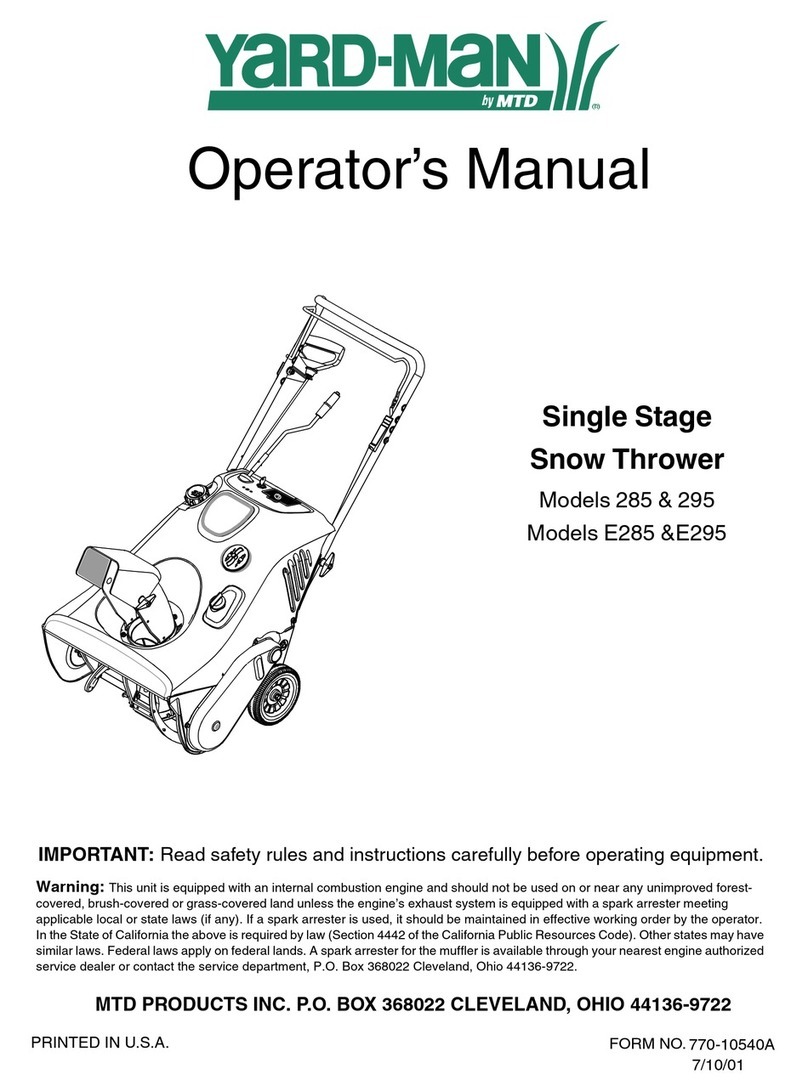 Yard-Man 285 User manual