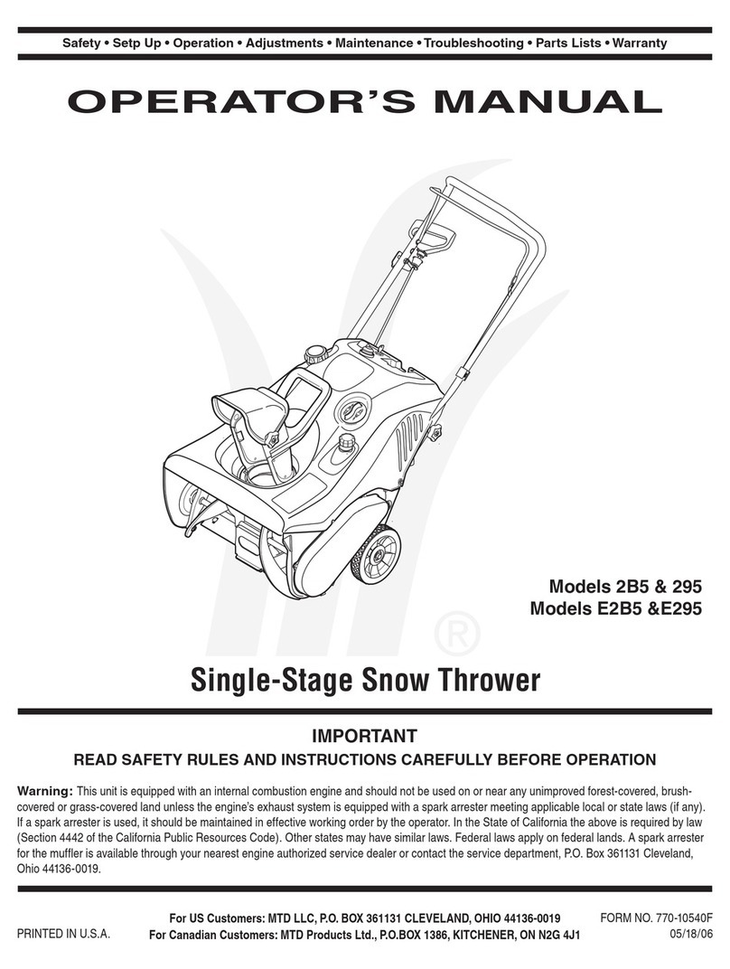 MTD 2B5 & 295 Operator's manual