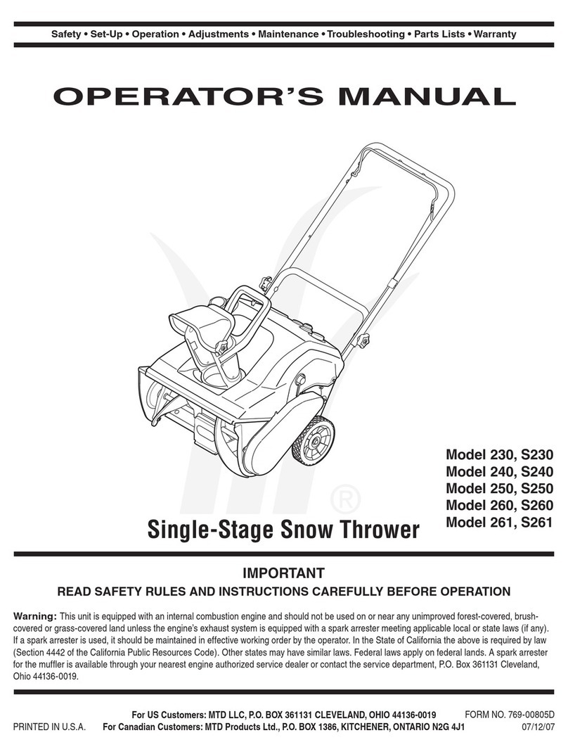 MTD S261 Operator's manual