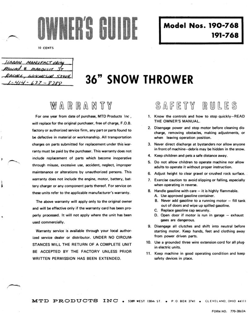 MTD 190-768 owner's guide