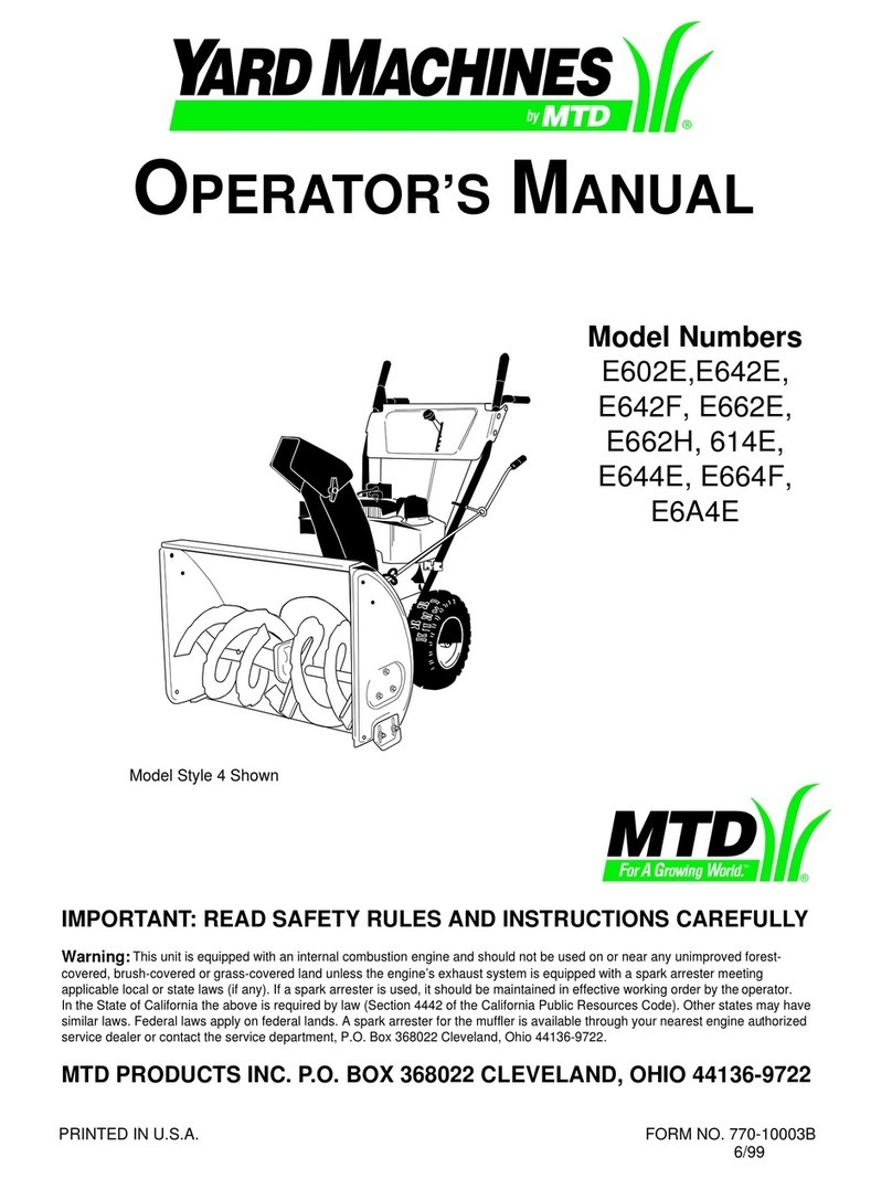 MTD Yard Machines E602E Operator's manual