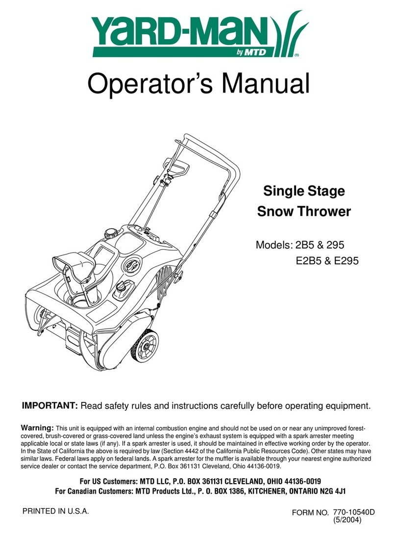 Yard-Man E2B5 Operator's manual