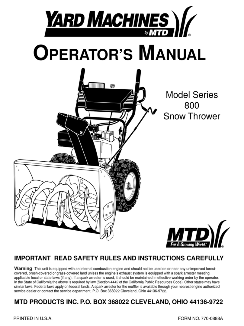 MTD 800 Series Operator's manual