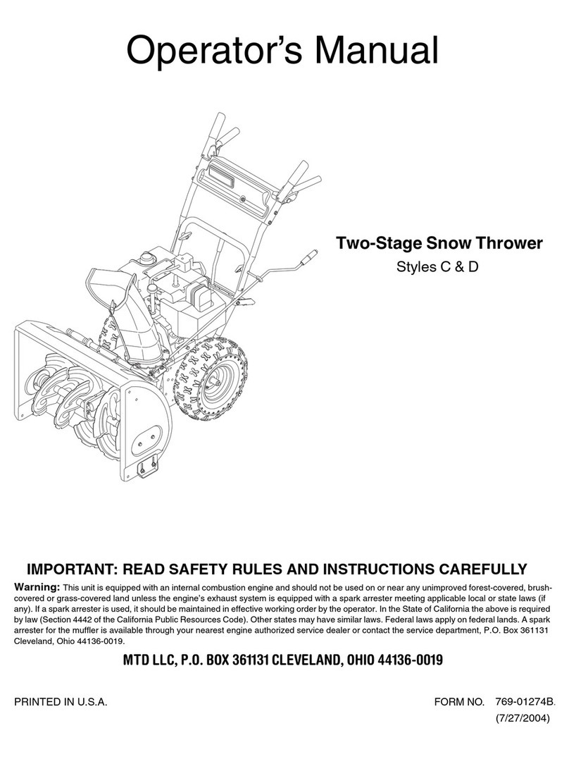 MTD 737-0168 Operator's manual