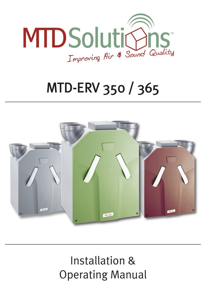 MTD MTD-ERV 350 Installation & operating manual