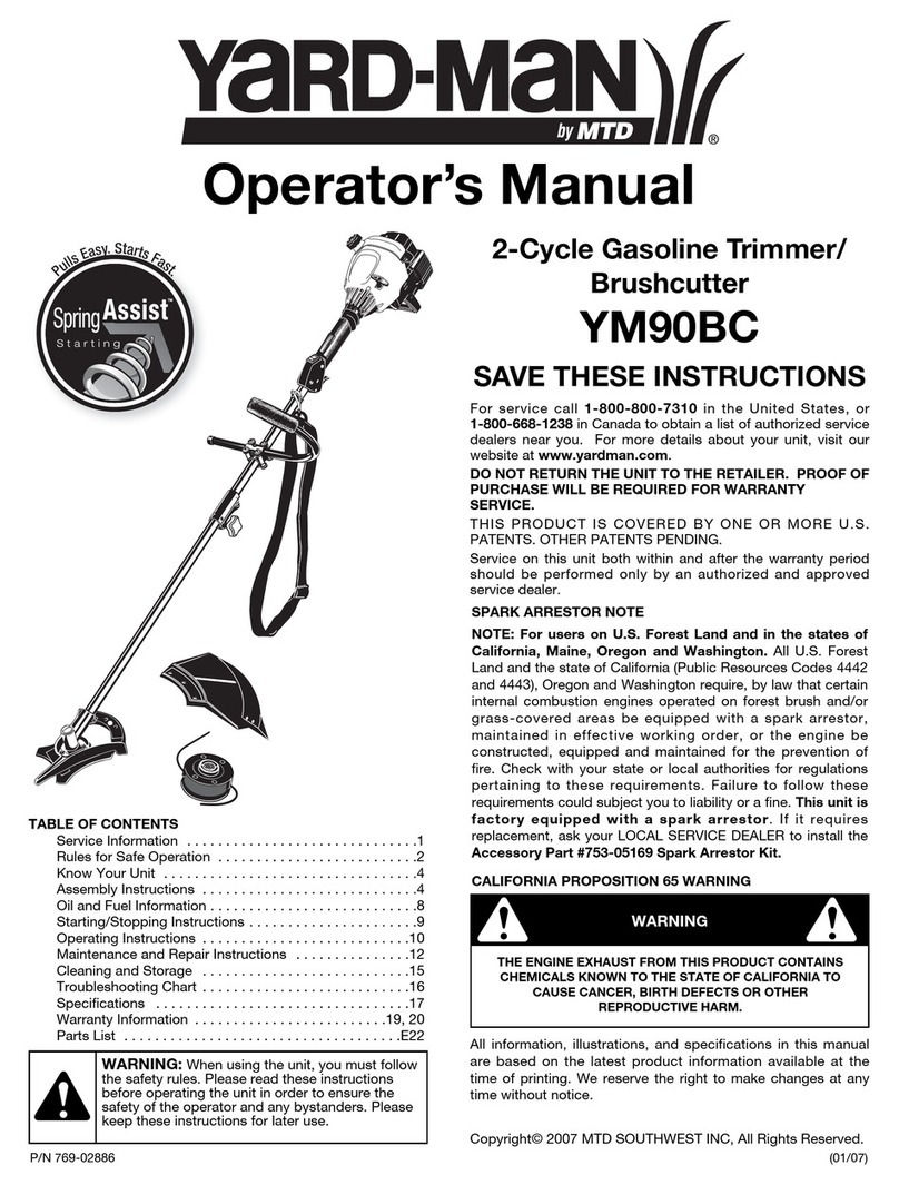 MTD Yard-Man YM90BC User manual