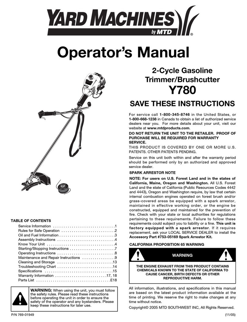 MTD Yard Machines Y780 Operator's manual