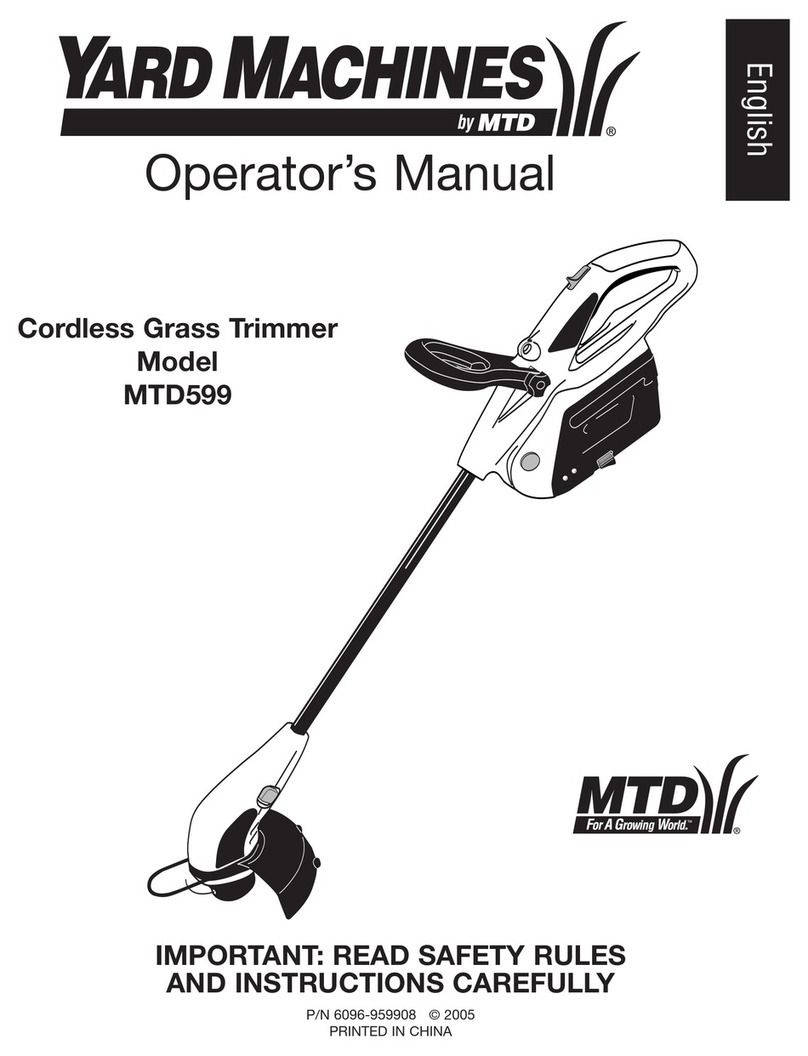 MTD YARD MACHINES 599 User manual MTD YARD MACHINES 599 User manual