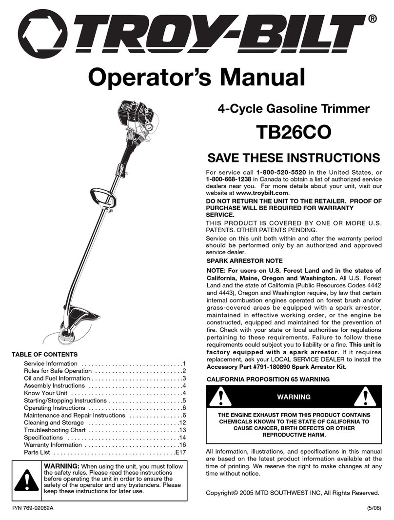 Troy-Bilt TB26CO User manual