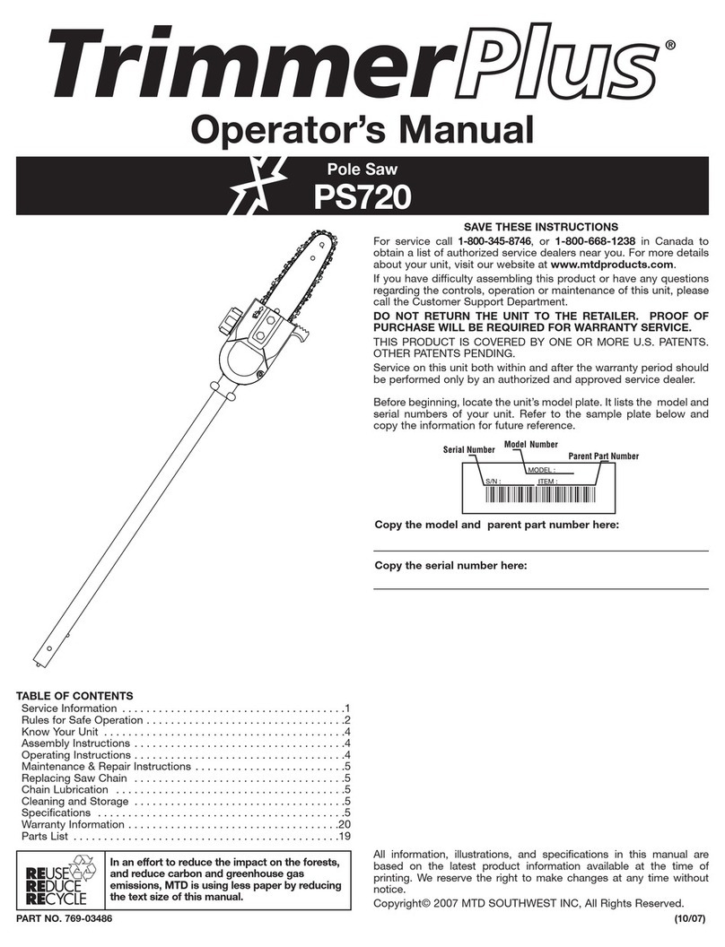 MTD TrimmerPlus PS720 User manual