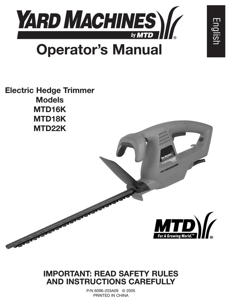 MTD Yard Machines MTD18K User manual