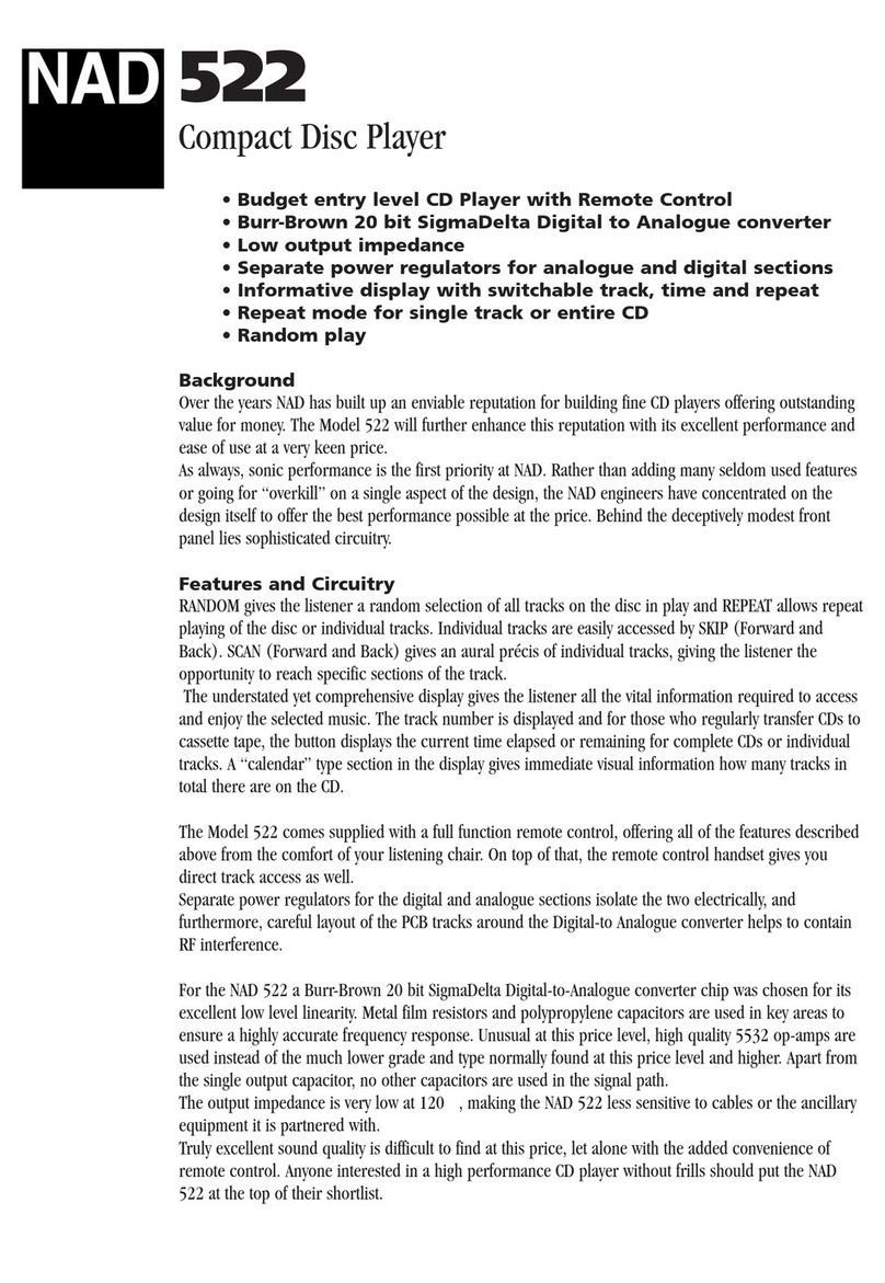 NAD 522 User manual
