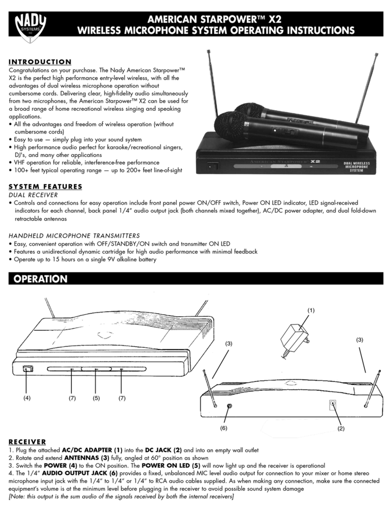 Nady Systems AMERICAN STARPOWER X2 User manual