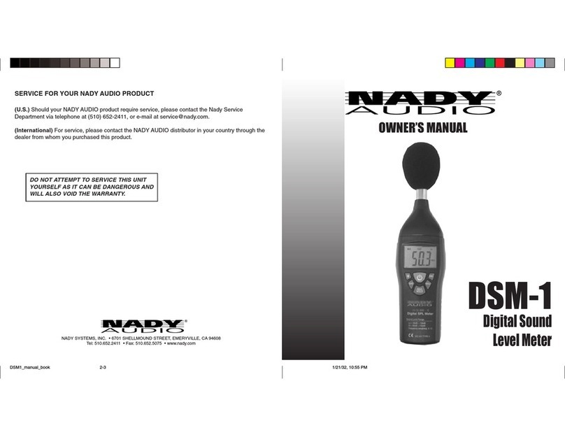 Nady Audio Digital Sound Level Meter DSM-1 owner's manual