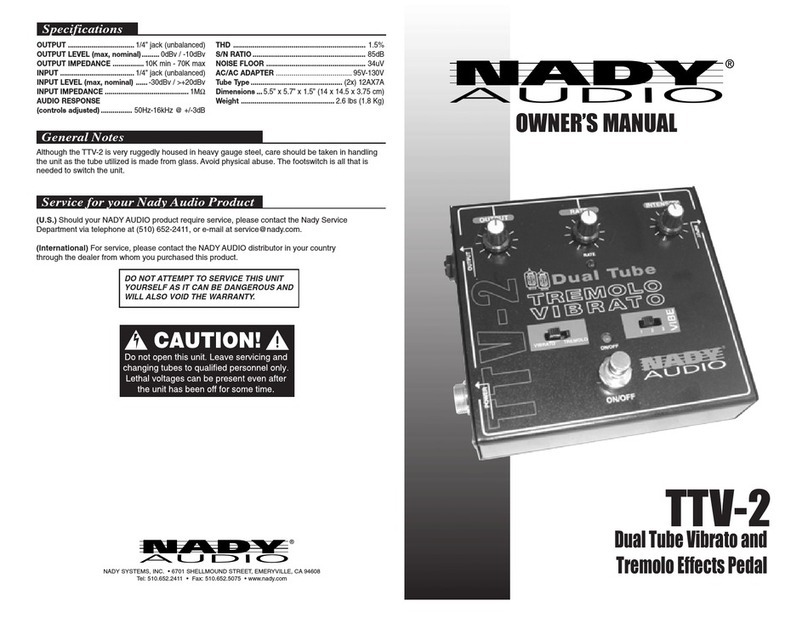 Nady Audio TTV-2 owner's manual