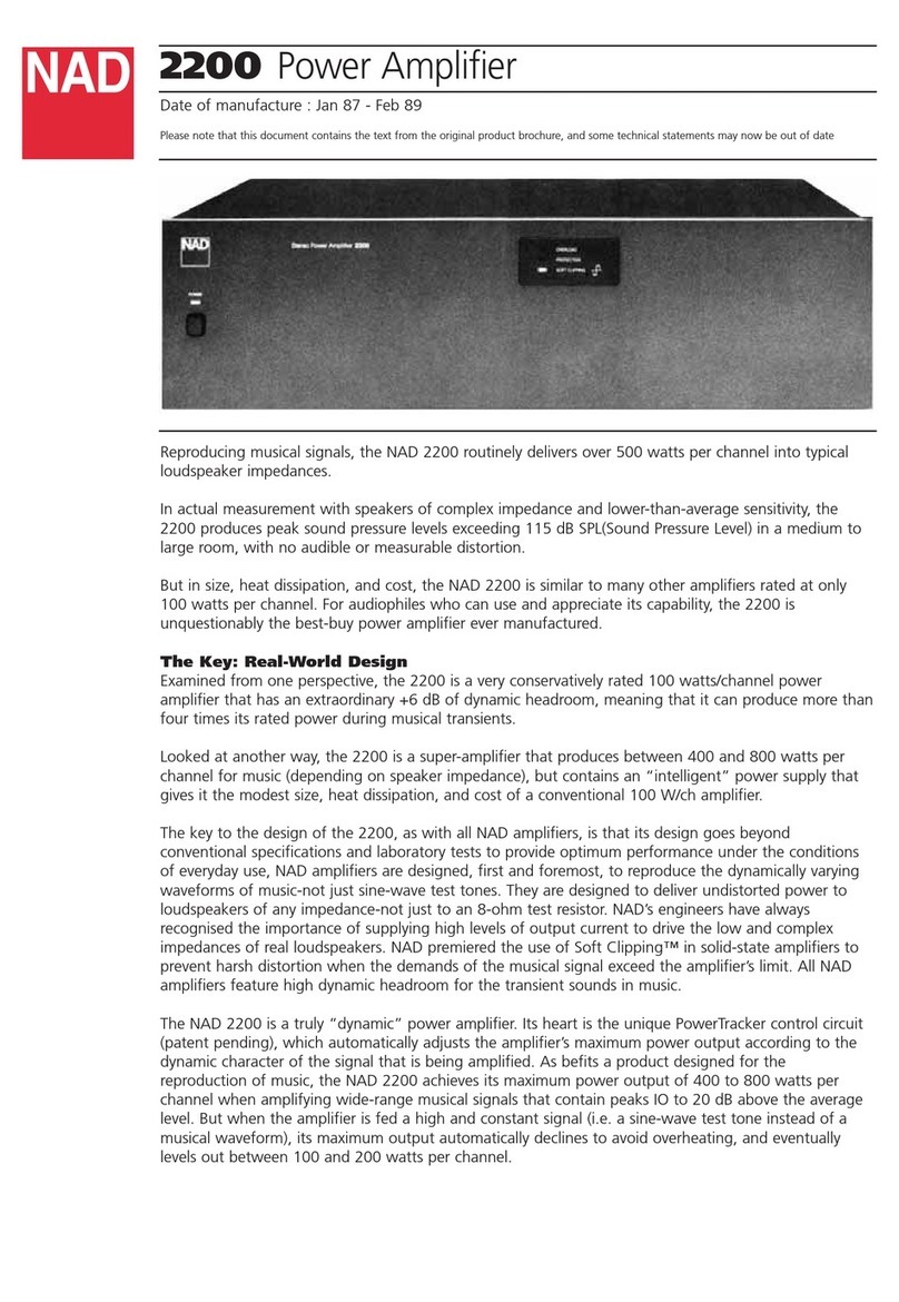 NAD power amplifier 2200 User manual