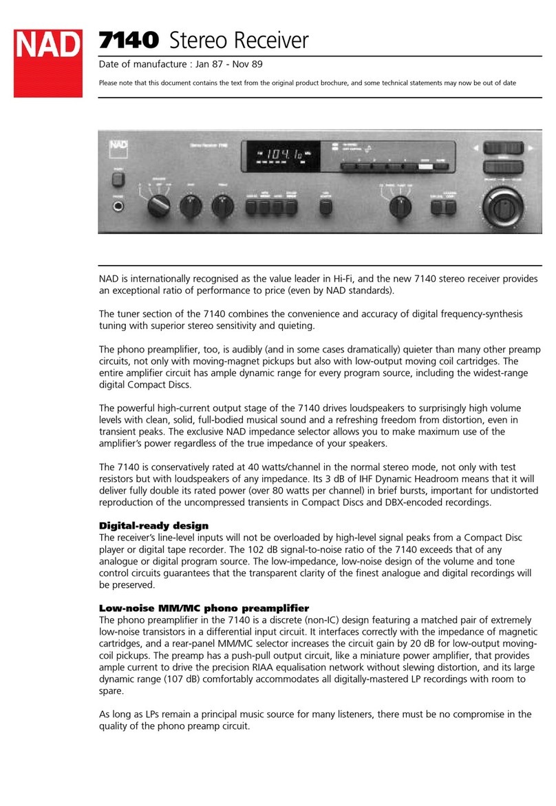NAD 7140 Specification sheet