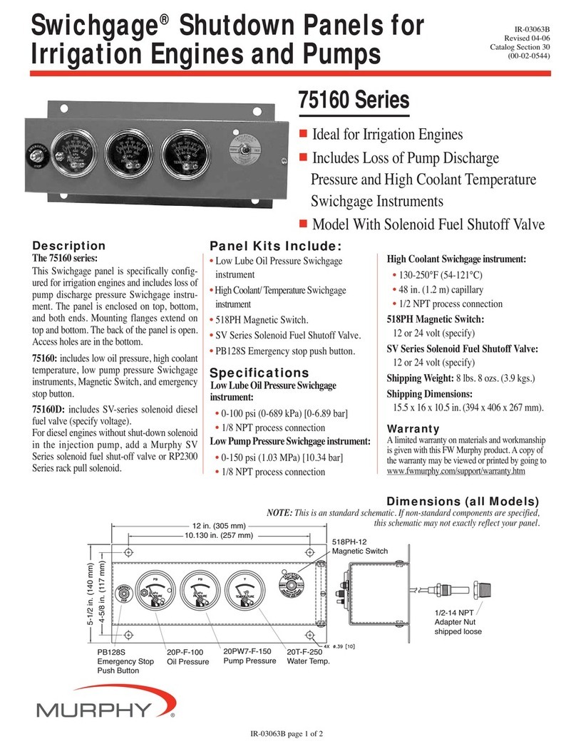 Murphy Swichgage Shutdown Panels 75160 Series User manual Murphy Swichgage Shutdown Panels 75160 Series User manual