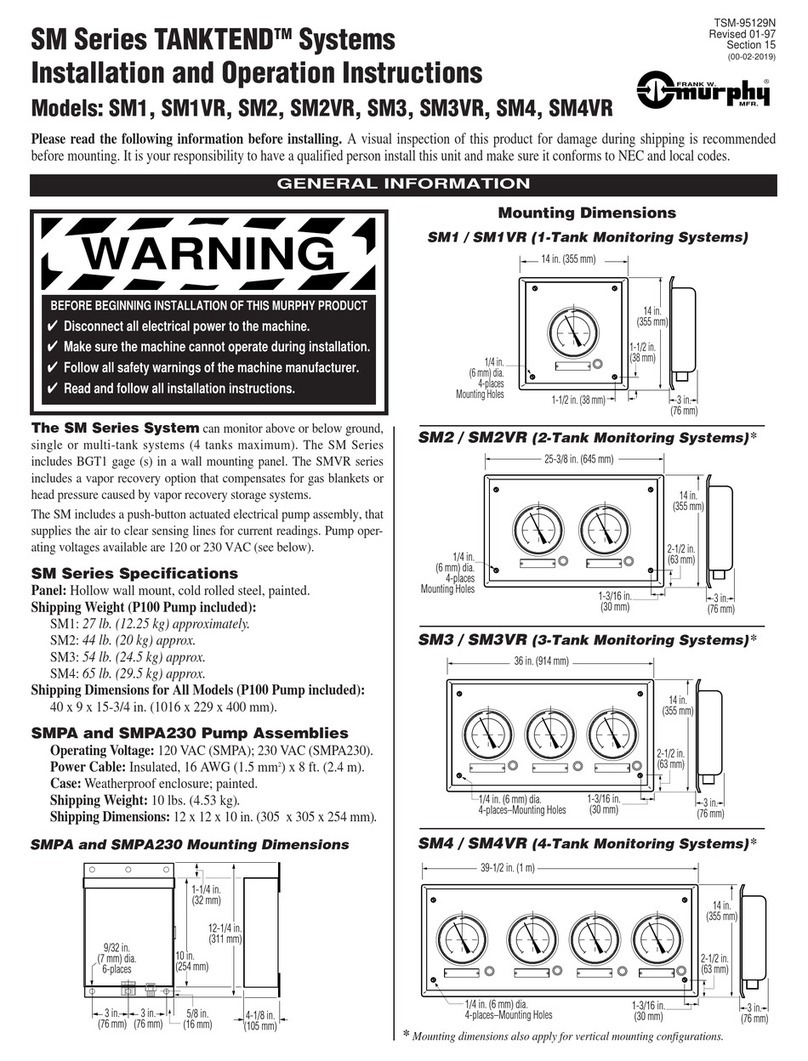 Murphy SM1 Installation and operation instructions Murphy SM1 Installation and operation instructions