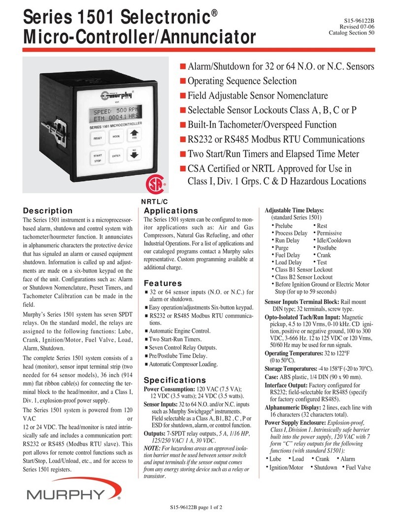 Murphy Selectronic Micro-Controller/Annunciator Series... User manual
