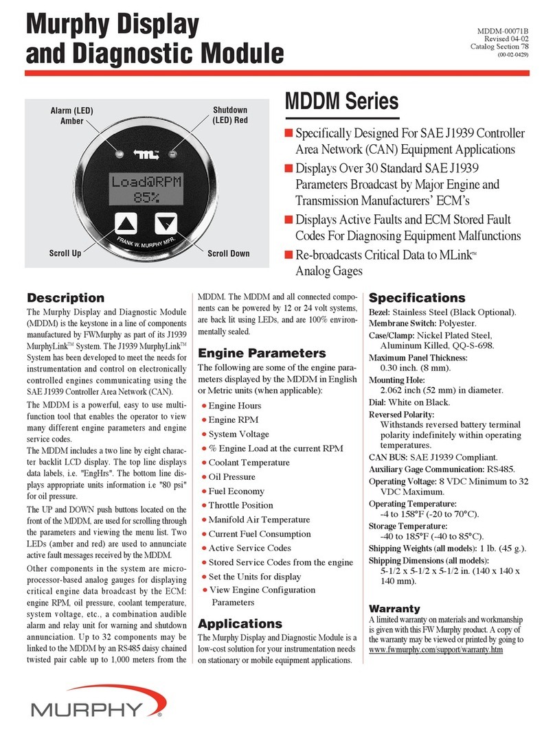Murphy Display and Diagnostic Module MDDM Specifications Murphy Display and Diagnostic Module MDDM Specifications